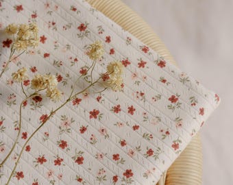 Soft pointelle knit sewing fabric -  lovely floral print - perfect for baby clothing, tops, dresses, or sleepwear - sewing supplies