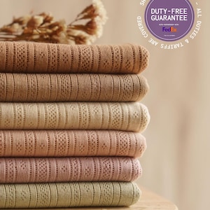 Natural earthy shades pointelle knit fabric - stretchy - new solid colors pallet - Premium cotton - Perfect for Babywear, Tops, Pajamas