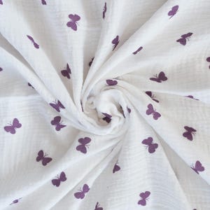 Musselin material mit Schmetterlingen - double gauze fabric - OEKO TEX - Musselinstoff