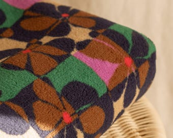 Retro check teddy fabric - vintage style fabric for jackets and blankets