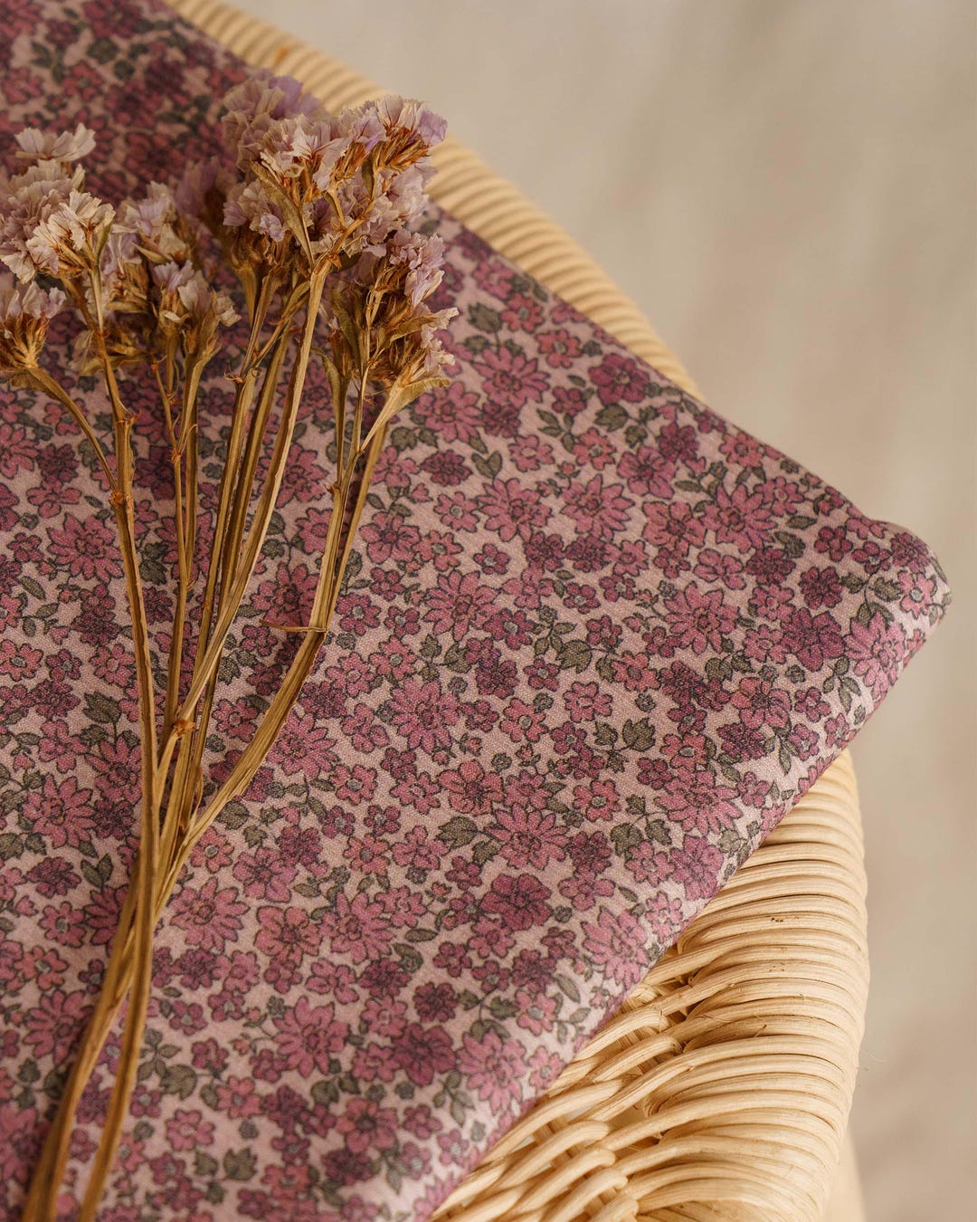 Baby Raspberry Print Vintage Raspberry Ribbed Jersey Fabric - Mini Floral Print Knit for ...