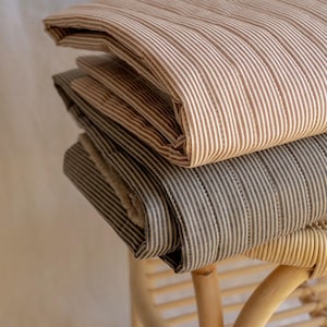 Quilted Cotton Fabric: Natural Beige Double-Sided Material image 9