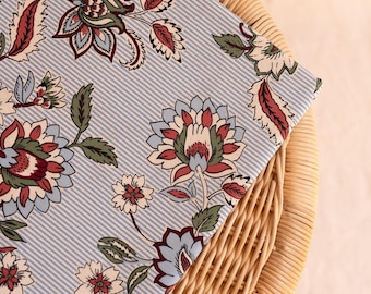 Floral vintage and retro cotton fabric -  folk inspired cotton for dresses, home sewing