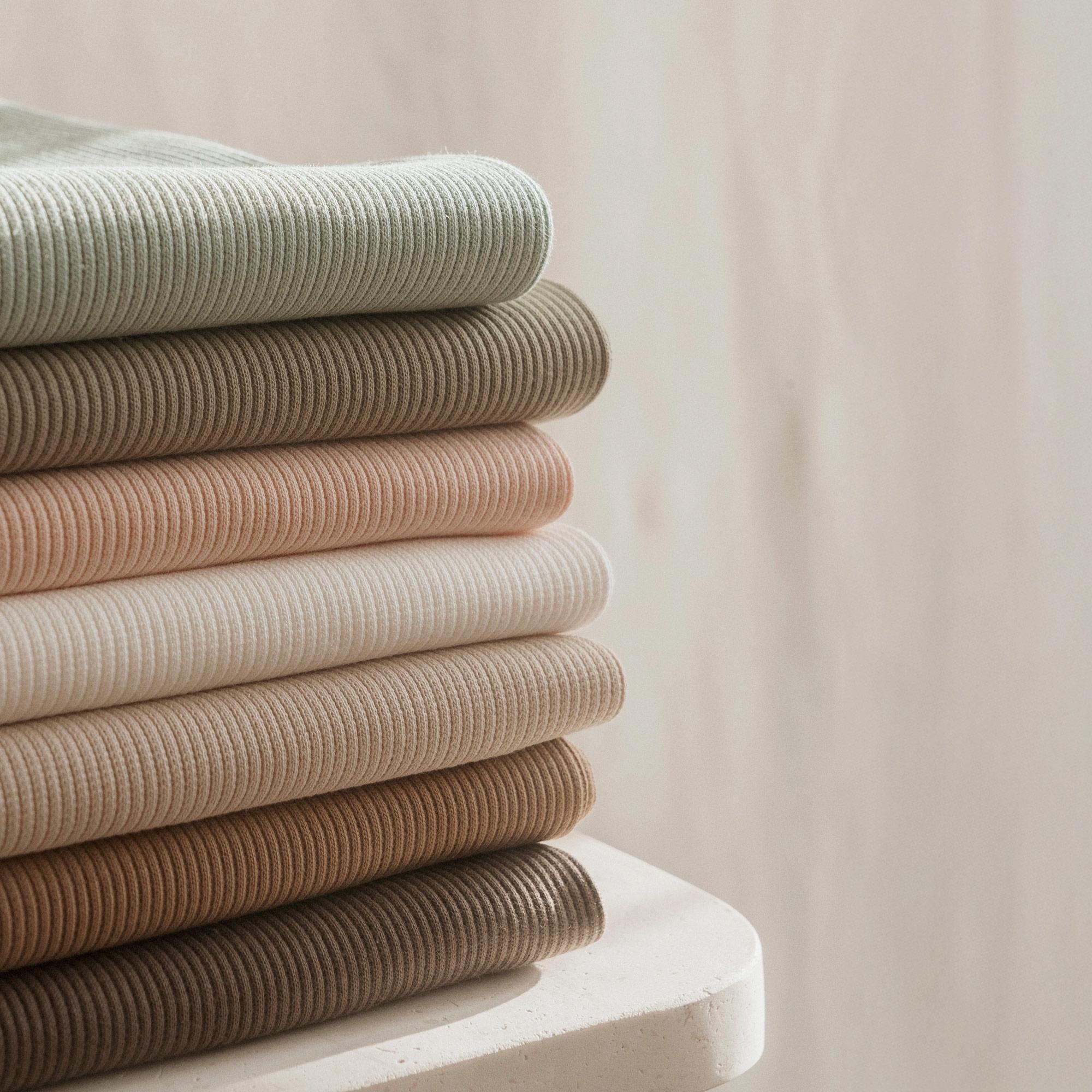 Soft rib cotton jersey fabric, Fine Ribbed Jersey, Stretch Knitted OEKO-TEX Dressmaking fabric by the yard