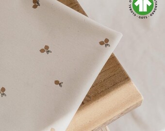 Organic collection - poplin fabric with fruit pattern, GOTS certified - cotton fabric by the yard