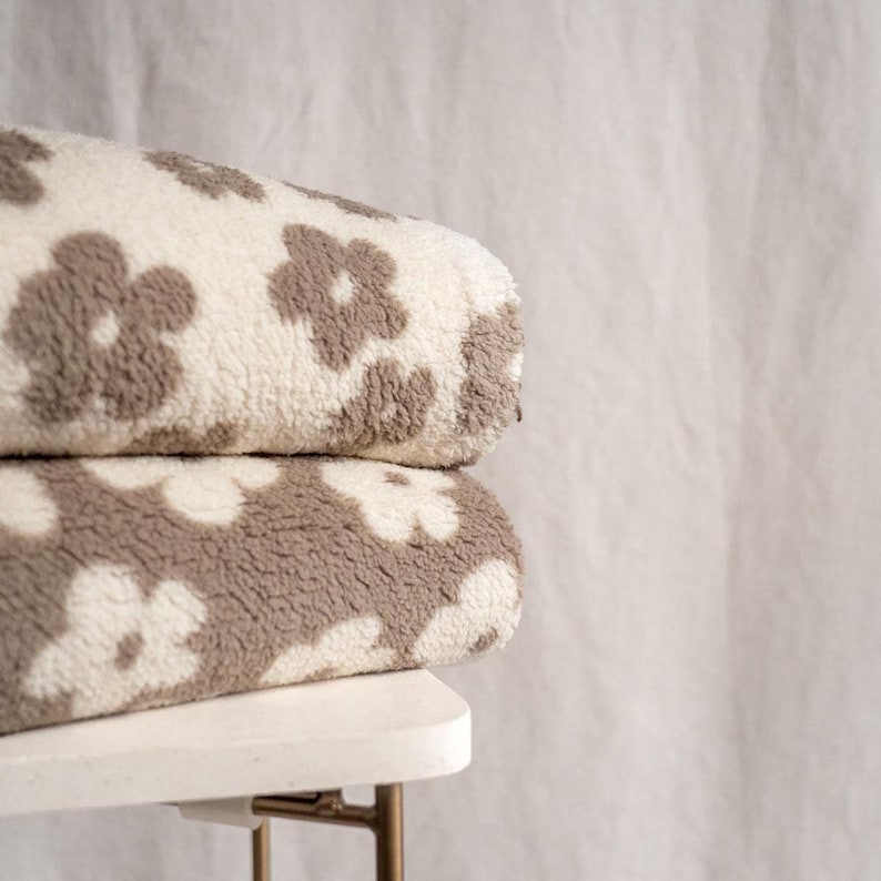 Warm and thick teddy fabric, faux fur material by Tiny Fabric Company