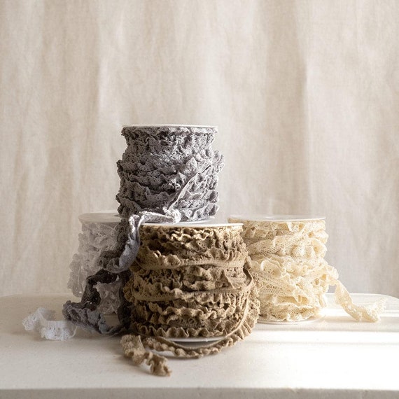 Elastic lace, 15 mm, Premium quality ribbon, 100% cotton