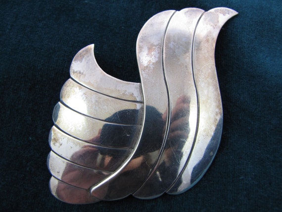 G. Smith Signed VHC Sterling Abstract Wave Brooch… - image 1