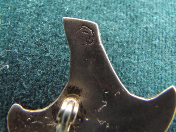 Vintage Mexican Silver Marked HRB Abalone Inlay L… - image 5