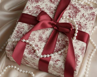 Romantic Toile Wrapping Paper Roll, Angel Swan Eternal Love Wrap