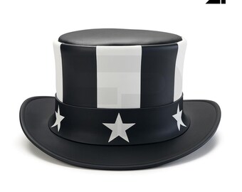 Glow in Dark Leather Top Hat for Men and Women Halloween Costume Hat Gothic Cosplay Gift for Him Her Steampunk Festival Headwear