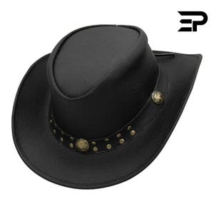 Australian Cowboy Leather Hat | Unisex Outback Western Hat for Men & Women | Shapeable Wide Brim Ranch Style | Handmade Bush Hat