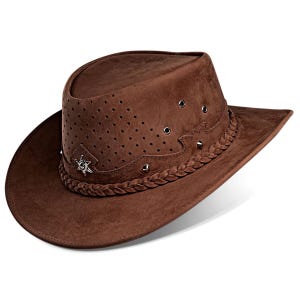 Western Hat, Cowboy Hat, Outback Hat, Aussie Hat, Cowgirl Hat, Womens Hat, Mens Hat, Leather Hat Cowhide Hat Australian Hat Fathers Day Gift