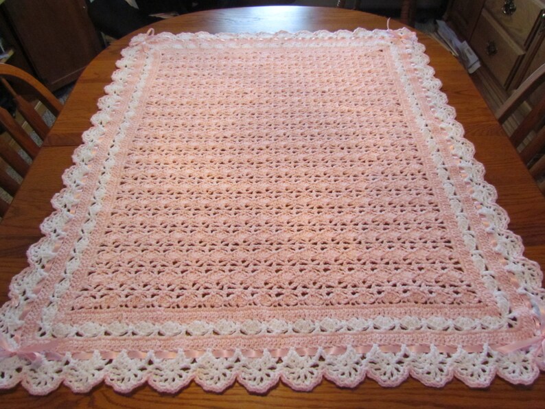 Crochet Baby Blanket Crib Size Heirloom Lace Boutique Quality Etsy