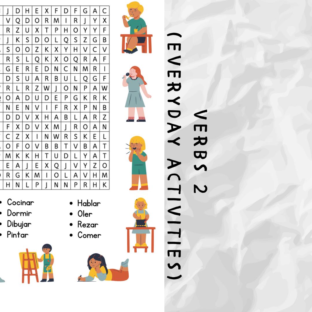 Printable Spanish Word Search Puzzles for Kids – 5 Fun Themes | Includes Key! | Learn Spanish ...