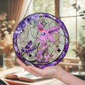 Handcrafted Pokemon Glass Suncatcher, Lavender Bloom-Inspired Pokemon Window Art, Gift for Collectors&Home Decor, Pokemon GlassArt P125357LV product logo