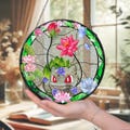 Handcrafted Pokemon Glass Suncatcher, Haunted Garden-Inspired Pokemon Window Art, Perfect Gift for Home Decor, Pokemon GlassArt P111720LV product logo