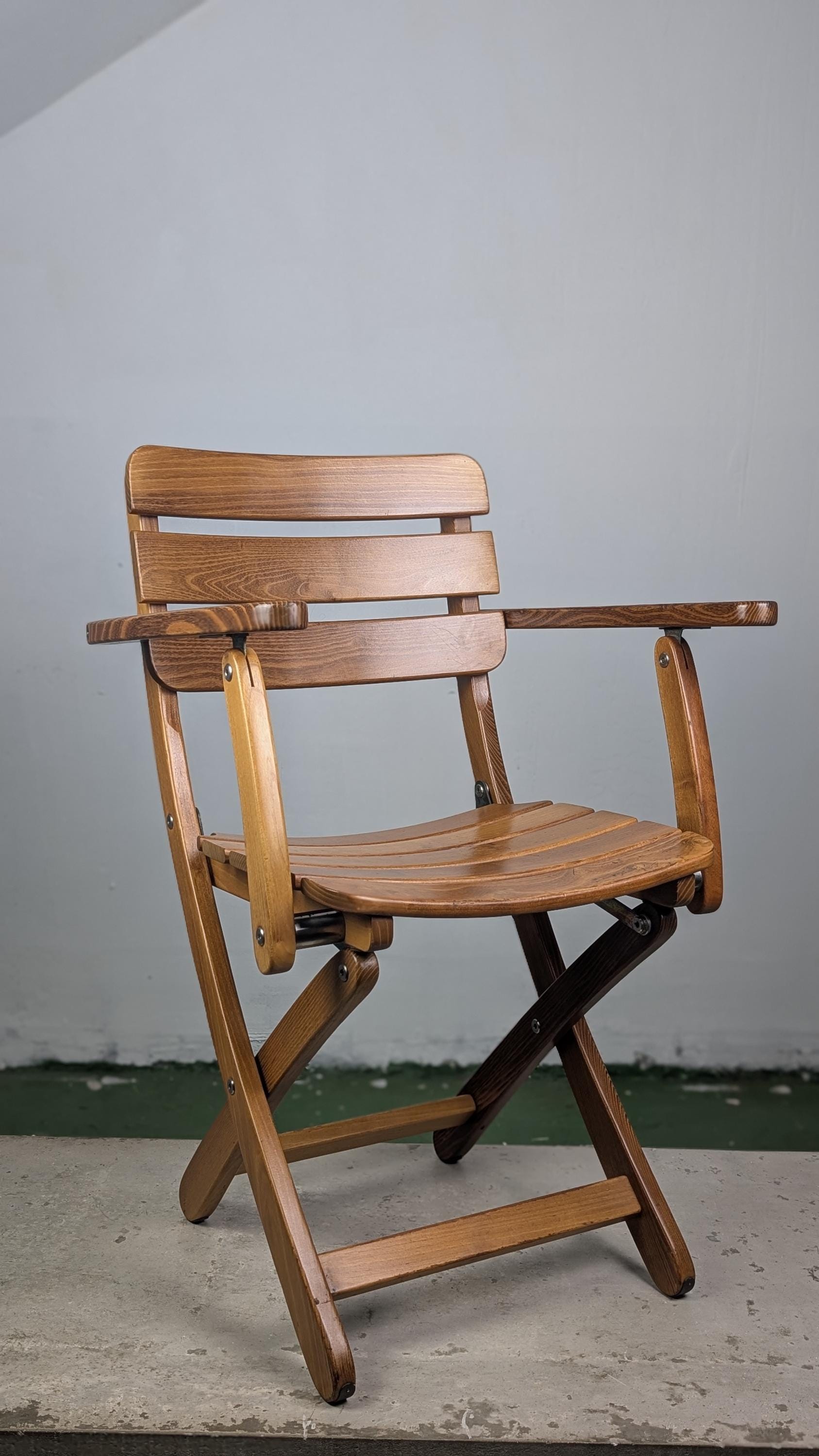 Vintage Folding Chair HERLAG, Mid Century Garden Terrace Chair