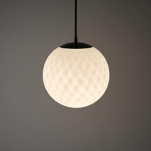 Vintage Opal Glass Honeycomb Globe Pendant Light, Attributed Peill & Putzler, 60s- 70s Mid-Century German Ceiling Lamp