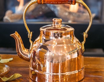 手作りのコンロ用銅製ケトル、ヴィンテージスタイルのケトル、銅製