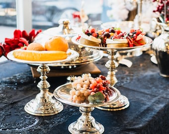 Handmade Silver Plated Cake Stand, 3 Different Sizes, Silver Plating on Brass, Silver Plate, Silver Bowl, Gift for Mom, Serving Plate