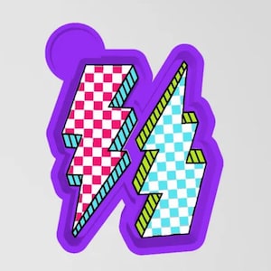 Checkered lighting bolt vent Freshie mold