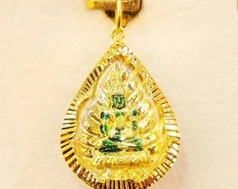 20k Gold Emerald Buddha Amulet Pendant: Wat Nong Ket Noi, Waterproof