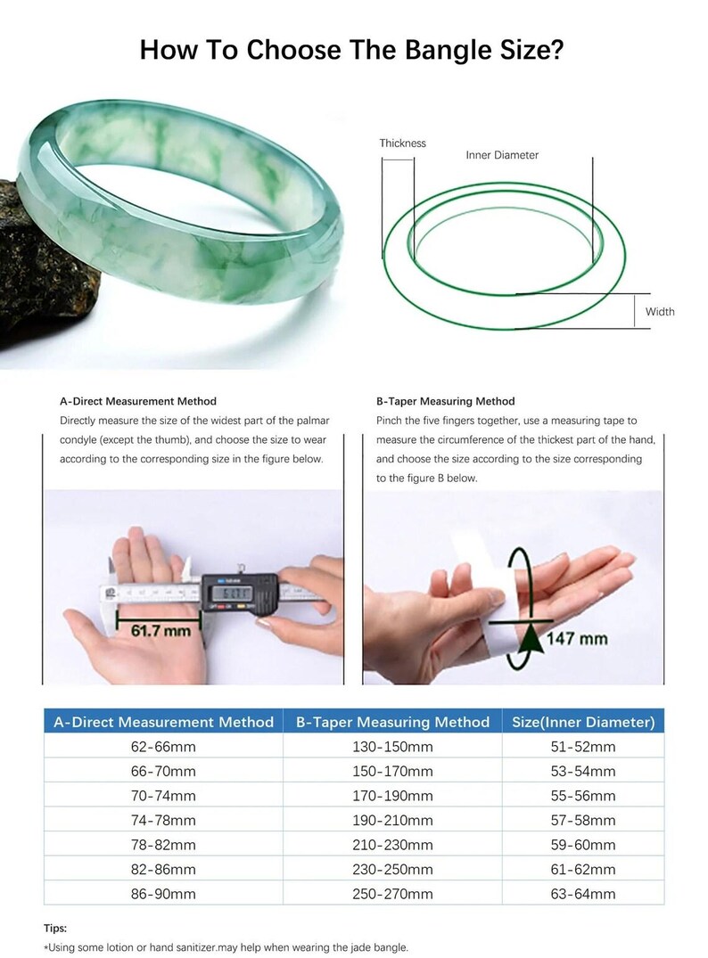 Genuine 76mm Extra Large Natural Grade A Jadeite Jade Bangle Bracelet ...