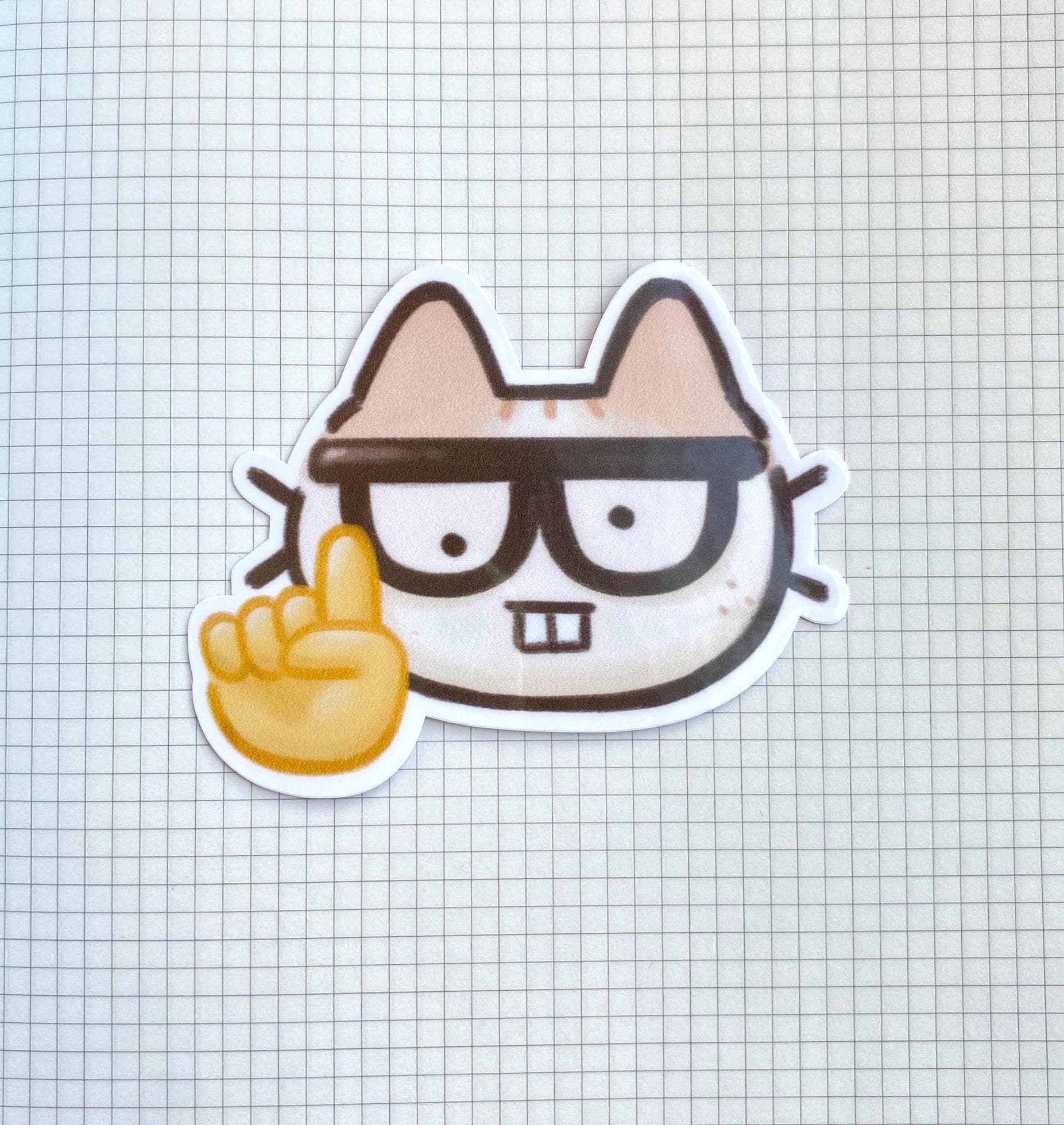 Erm Actually Cat Sticker | Cute, Funny Animal Sticker, Nerd Cat With ...