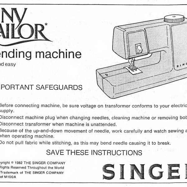 Digital - Singer Tiny Tailor Sewing Machine Manual