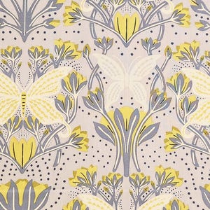 Butterfly Reflection, Dusk, Fresh Linen Collection by Katie O&#39;Shea for Art Gallery Fabrics