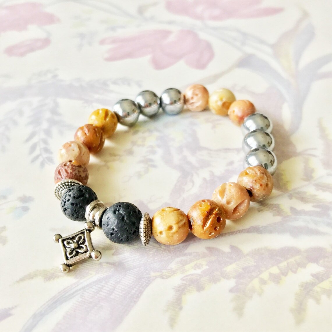 Aromatherapy Bracelet With Lava Beads Etsy