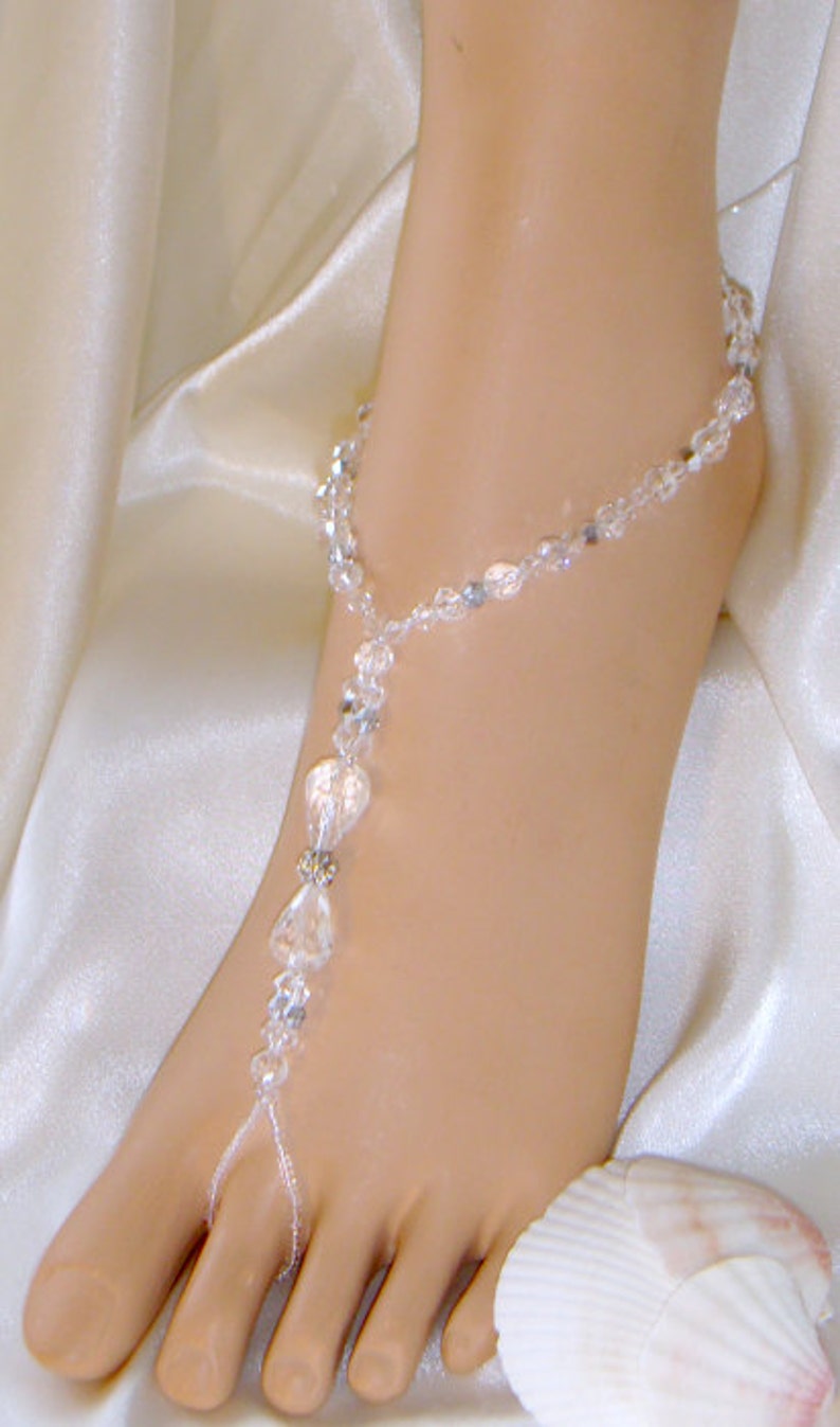 Beautiful Barefoot Sandals Beach Weddings Foot Jewelry Beach Bride Sandals Gorgeous Crystal *FREE SHIPPING* Made in all Colors /& Sizes!