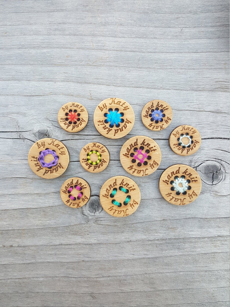 Set of 10-8 Hole Buttons Bamboo Wood Button Custom Stitchable Buttons