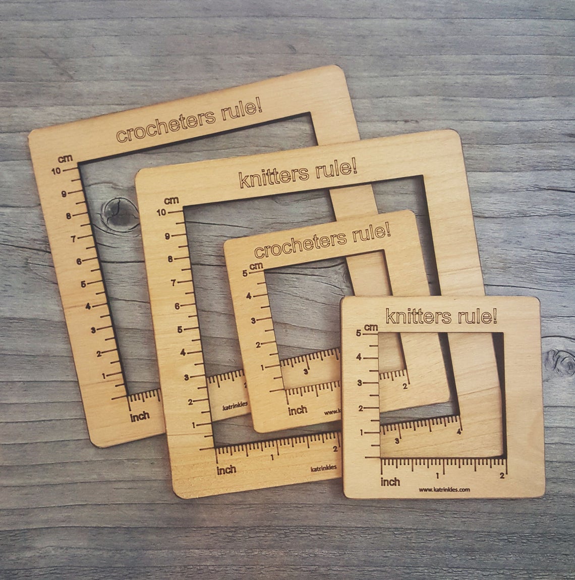Gauge Swatch Measurement Ruler Square Tool for Knitting or Etsy