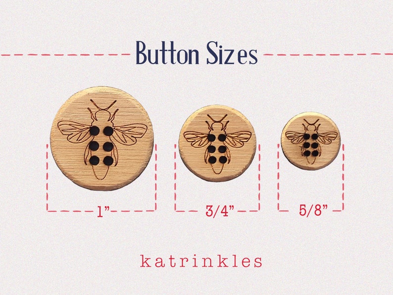 Honey Bee Buttons Bamboo Etsy