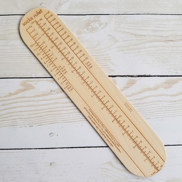 Socks Rule! - Ruler for Measuring Hand Knit Socks - Tool for Knitter - Gift for Knitter - Gift for Sock Knitter