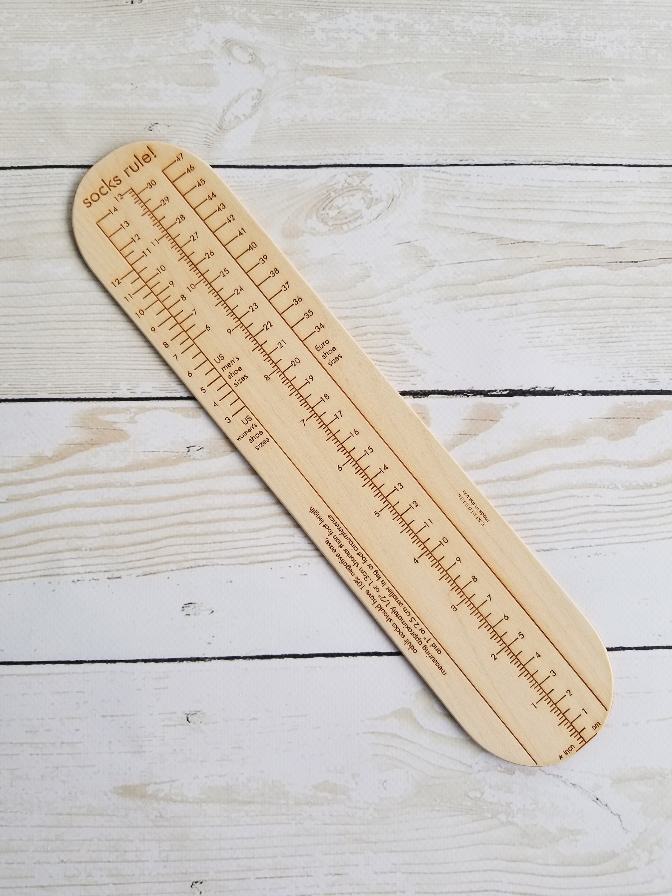 Sokken Regel Liniaal voor het meten van handgebreide sokken - Etsy België