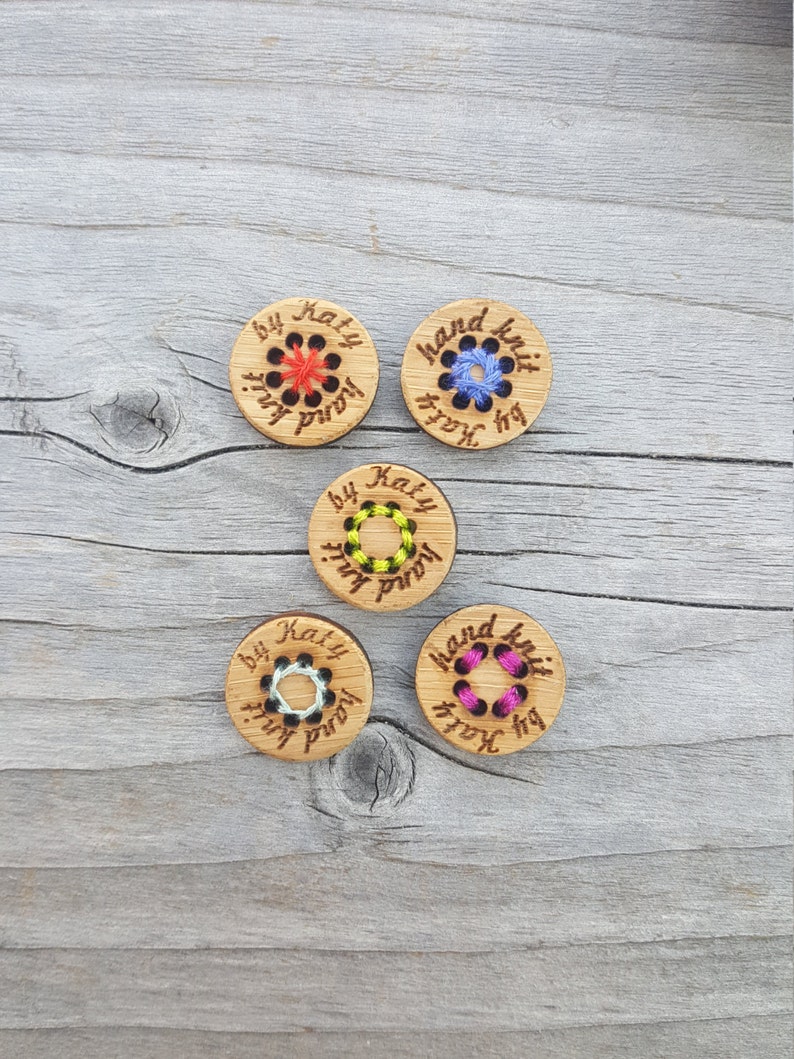 Set of 10-8 Hole Buttons Bamboo Wood Button Custom Stitchable Buttons