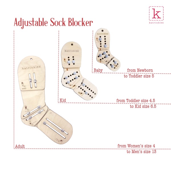 Verstellbare Socken Blocker - Paar - 3 Größen