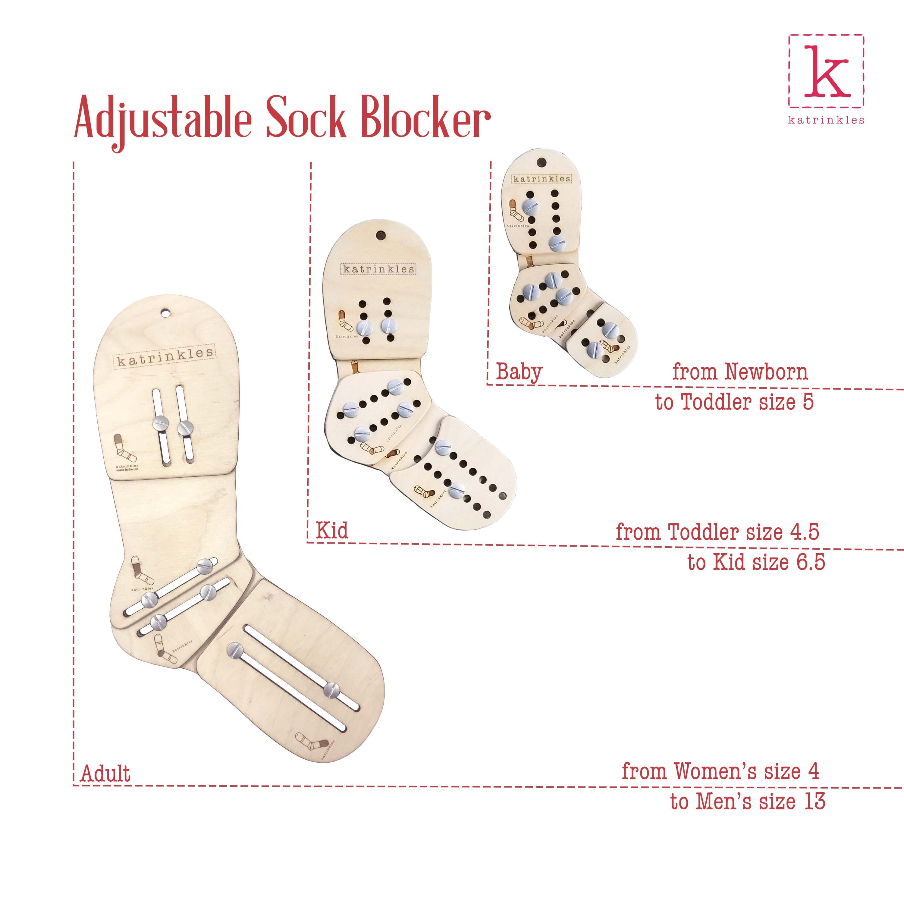DJKDJL Socks Thicken Wooden Sock Blockers For Knitting, Adjustable Sock  Blocker For Knit Blockers Knitting Crochet Stocking Display Molds Knit Sock