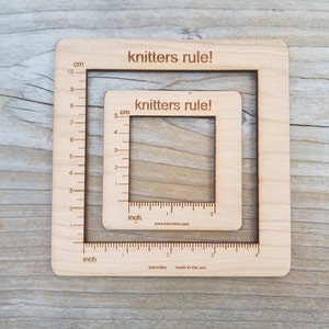 Gauge Swatch Measurement Ruler Square Tool for Knitting or Crochet Gift for Knitter Gift for Crocheter 画像 4