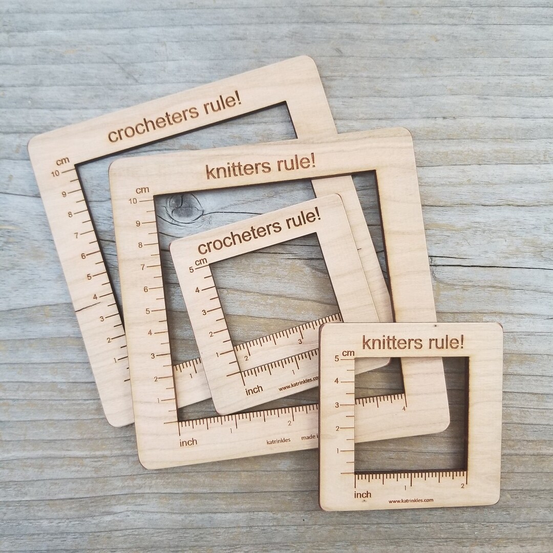 Gauge Swatch Measurement Ruler Square Tool for Knitting or Crochet Gift