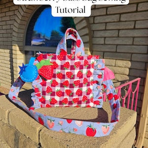 Naaipatroon Strawberry Bliss Bag en pdf-tutorial – Leuke DIY-crossbody-fruittas – beginnersvriendelijke bessenportemonnee – direct downloaden