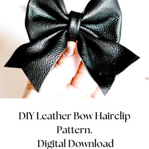 DIY Leder Schleife Haarspange Muster - Schritt-für-Schritt Anleitung - Digital Download