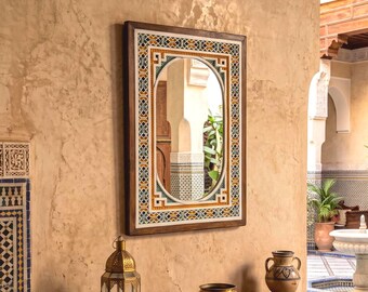Moroccan Plaster Mirror, Hand Carved Wall Mirror, Old Vintage Handcrafted Decoration