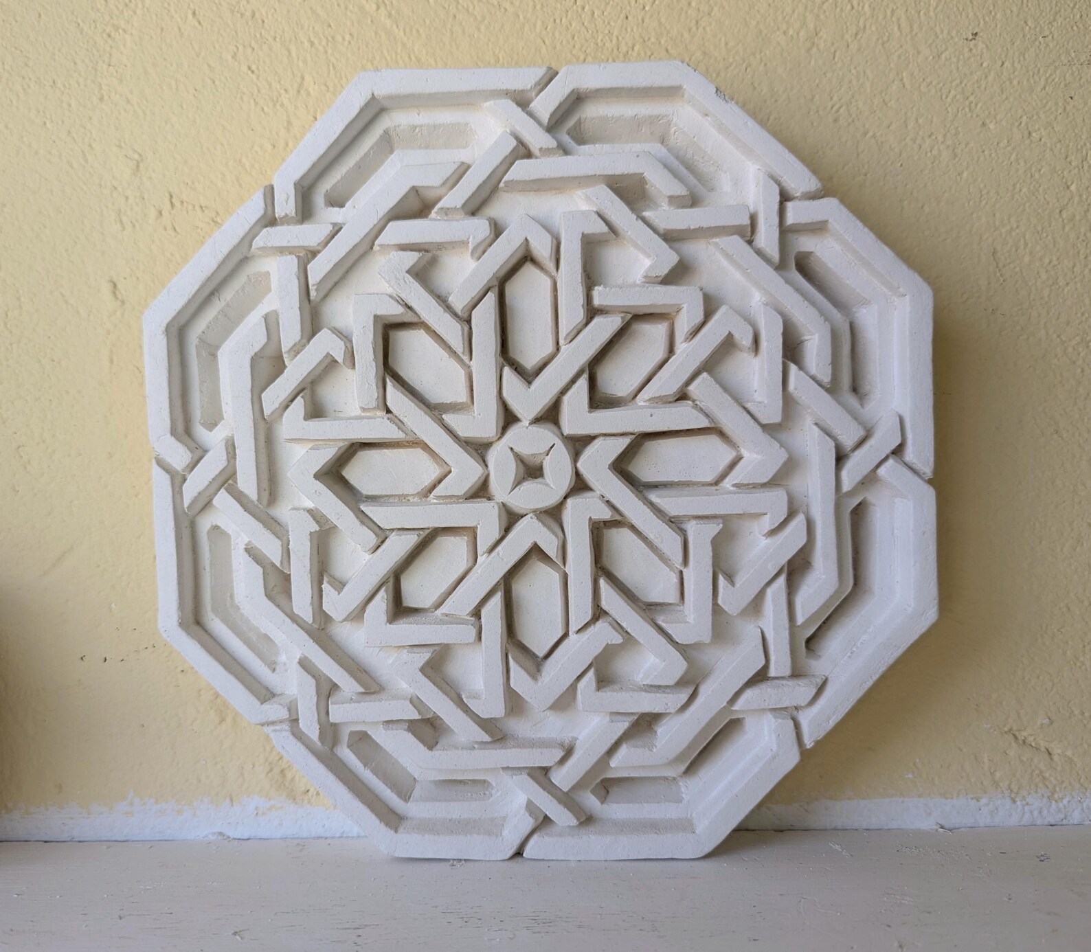 Moroccan Hand-carved Plaster Wall Art, Octagon Shape Carving Plaster ...