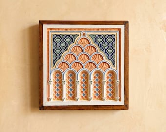 Moroccan Hand Carved Plaster Wall Decor, Alhambra Archway, Islamic Architecture Wall art
