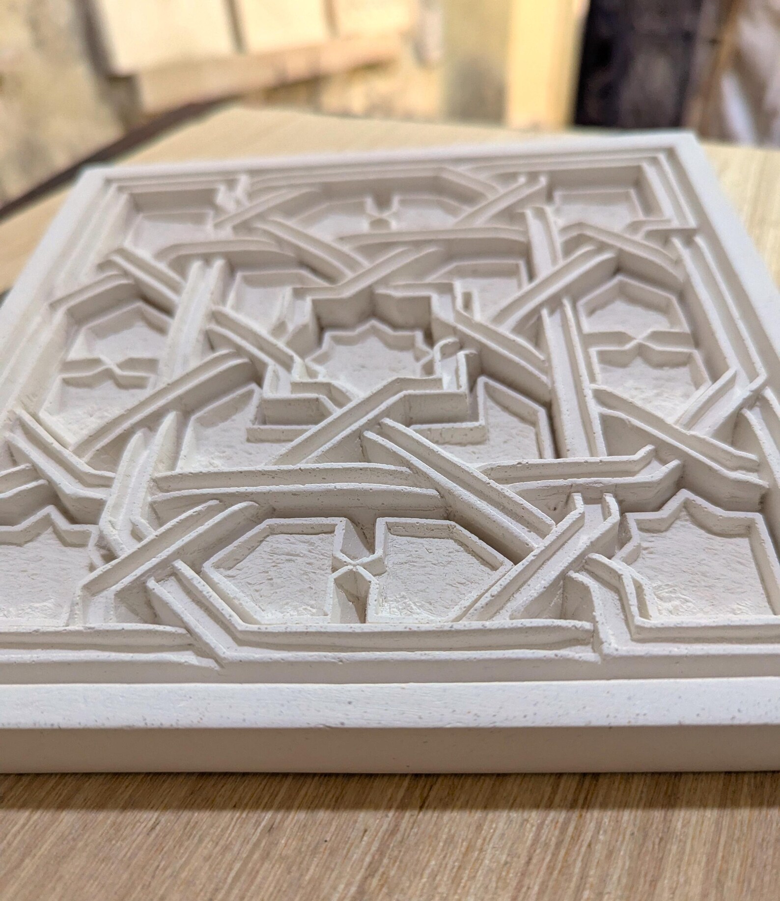 Geometric Hand Carved Plaster Wall Art: Traditional Moroccan Wall Decor ...