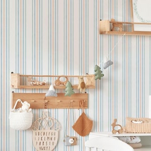 Carta da parati a righe per bambini con colori tenui / Carta da parati a righe pastello per camerette dei bambini